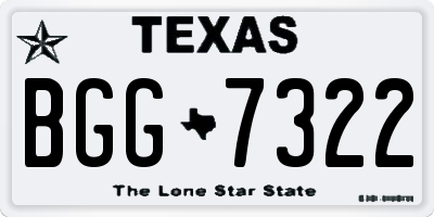TX license plate BGG7322