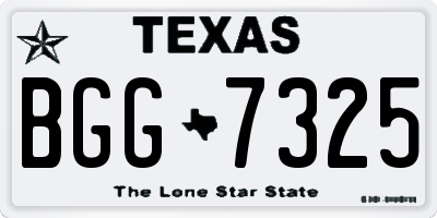 TX license plate BGG7325