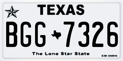 TX license plate BGG7326