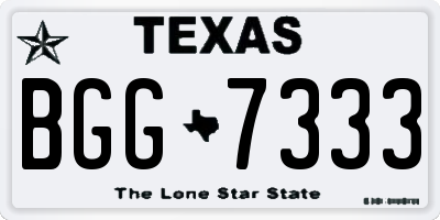 TX license plate BGG7333
