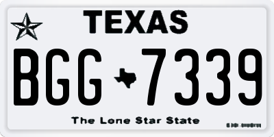 TX license plate BGG7339