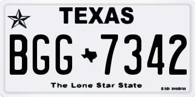TX license plate BGG7342