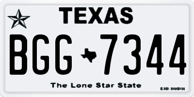 TX license plate BGG7344
