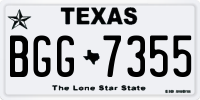 TX license plate BGG7355