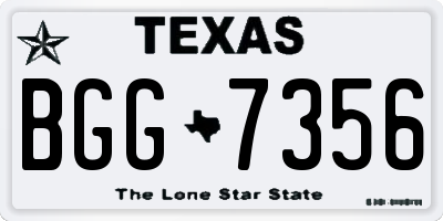 TX license plate BGG7356