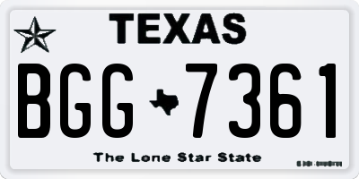 TX license plate BGG7361