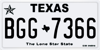 TX license plate BGG7366