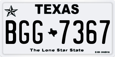 TX license plate BGG7367