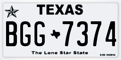 TX license plate BGG7374
