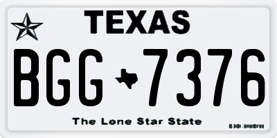 TX license plate BGG7376