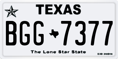 TX license plate BGG7377