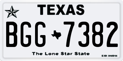TX license plate BGG7382