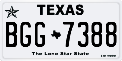 TX license plate BGG7388