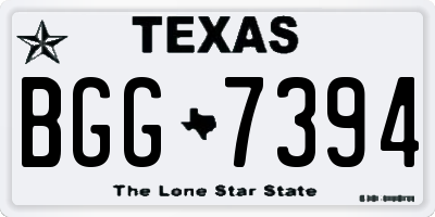 TX license plate BGG7394