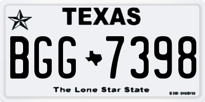 TX license plate BGG7398