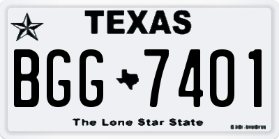 TX license plate BGG7401