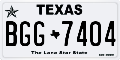 TX license plate BGG7404