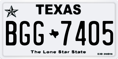 TX license plate BGG7405