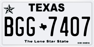 TX license plate BGG7407