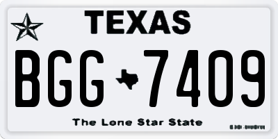 TX license plate BGG7409