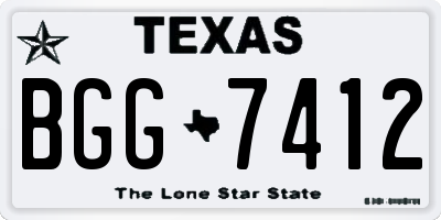 TX license plate BGG7412