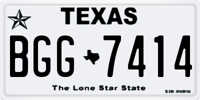 TX license plate BGG7414