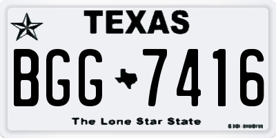TX license plate BGG7416