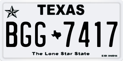 TX license plate BGG7417