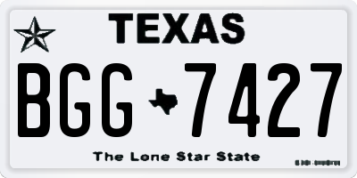 TX license plate BGG7427