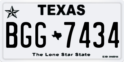 TX license plate BGG7434