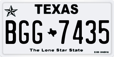 TX license plate BGG7435