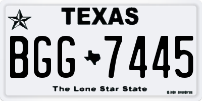 TX license plate BGG7445