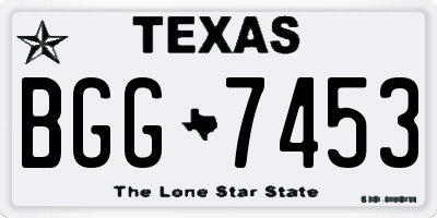 TX license plate BGG7453