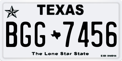 TX license plate BGG7456