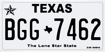 TX license plate BGG7462
