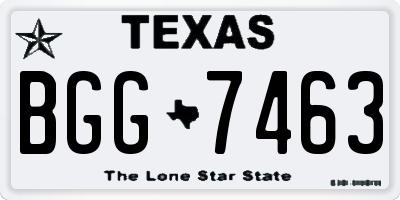 TX license plate BGG7463