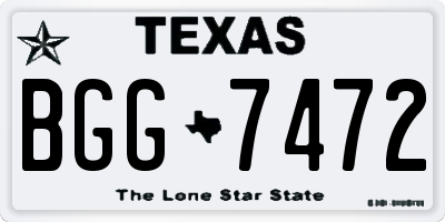 TX license plate BGG7472