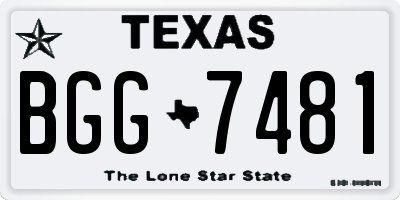 TX license plate BGG7481