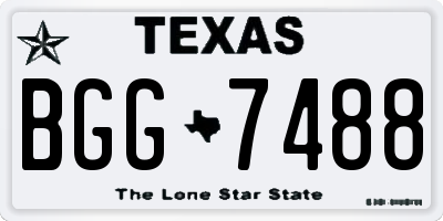 TX license plate BGG7488