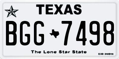 TX license plate BGG7498