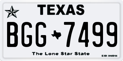 TX license plate BGG7499