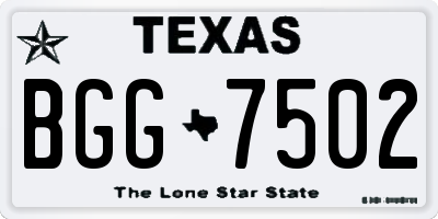TX license plate BGG7502