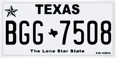 TX license plate BGG7508