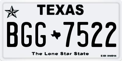 TX license plate BGG7522