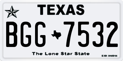TX license plate BGG7532