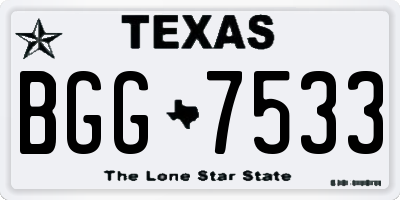 TX license plate BGG7533