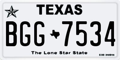 TX license plate BGG7534