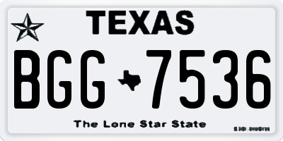 TX license plate BGG7536