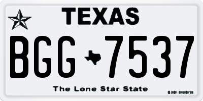 TX license plate BGG7537