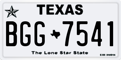 TX license plate BGG7541